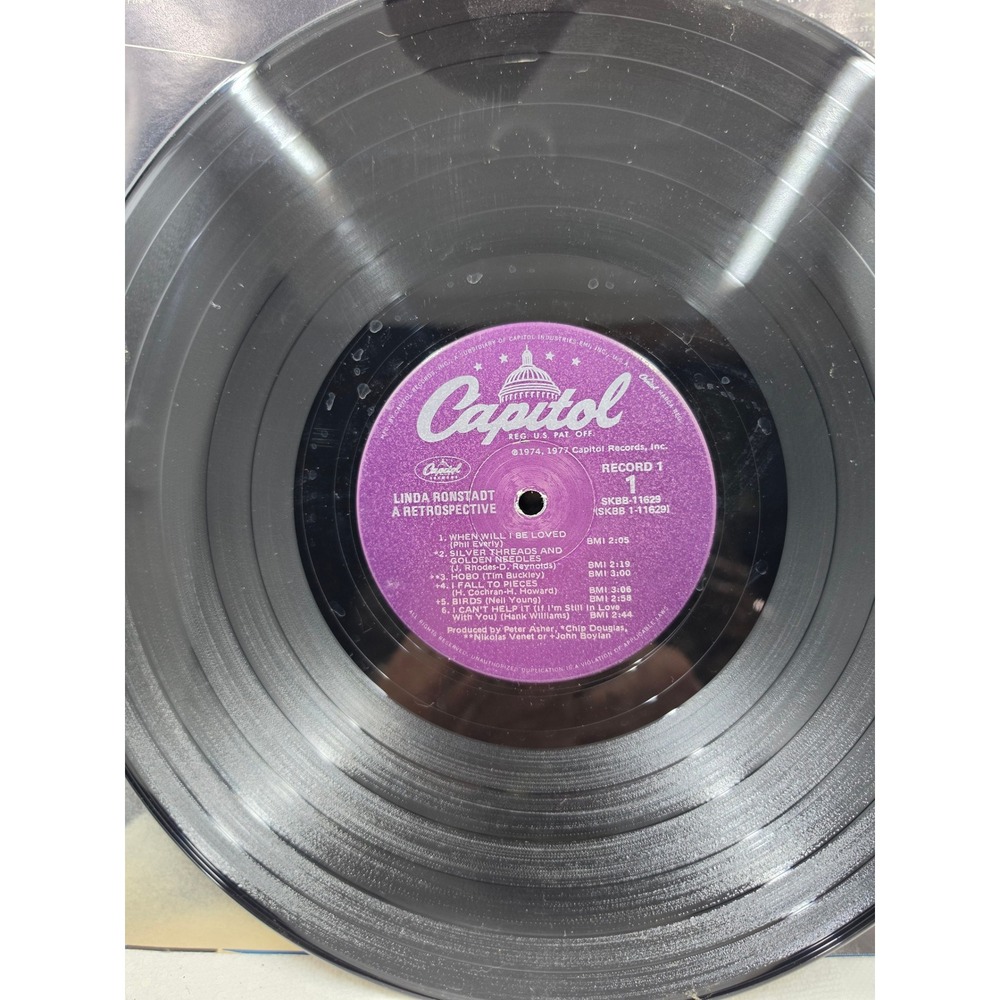 Linda Ronstadt A Retrospective Vinyl LP 2-Record Set Capitol SKBB-11629 1977 VG - Picture 7 of 10